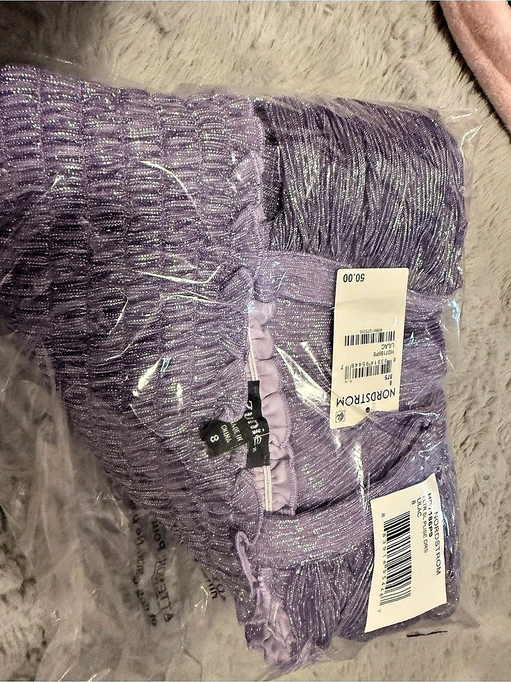 Zunie Metallic Tiered Dress Metallic Mini Dress in Purple Size 8 girls